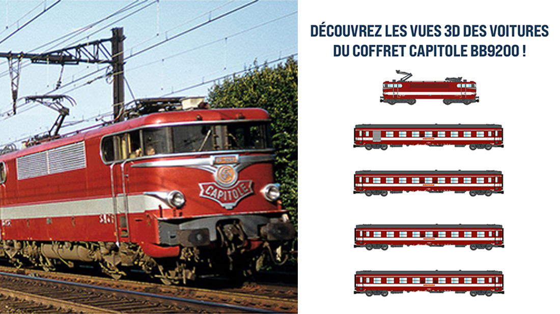 Aujourd’hui, on vous dévoile les vues 3D des voitures du coffret Capitole BB9200 ! ?